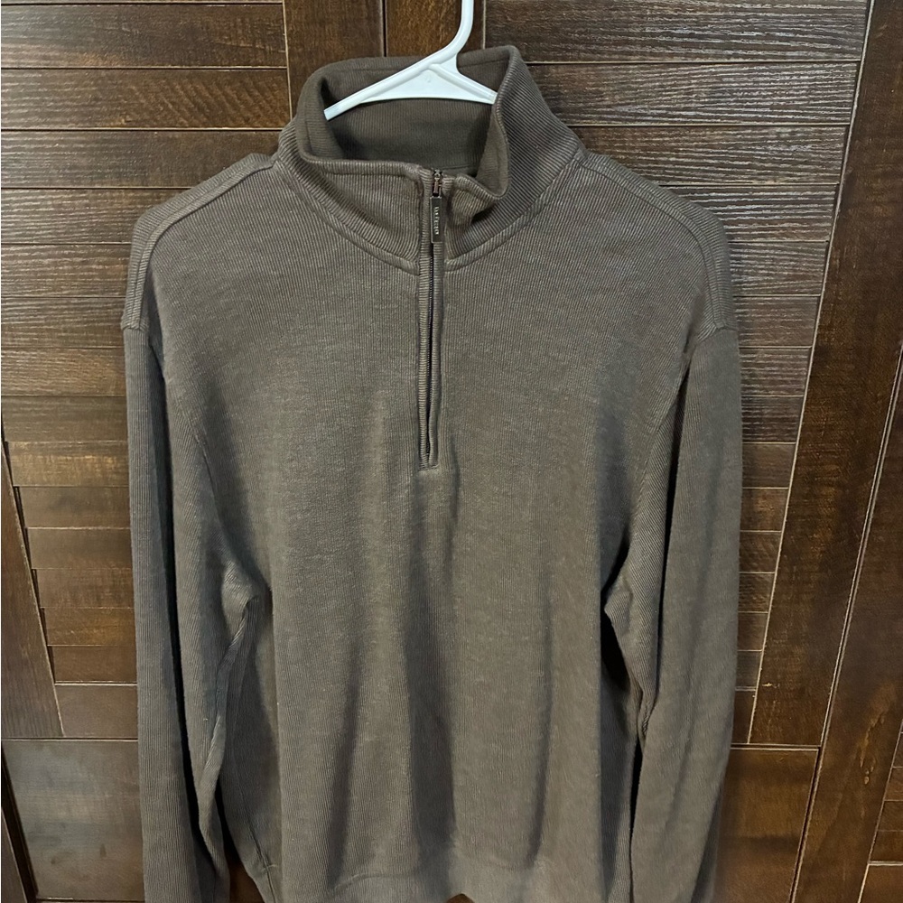 Van Heusen Men's Dark Brown Zip-Up Sweater